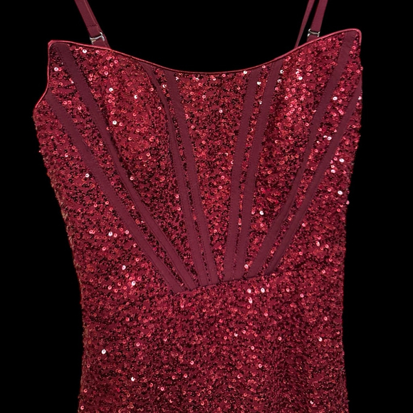 Dress the Population Sequin Red Dress Size XS